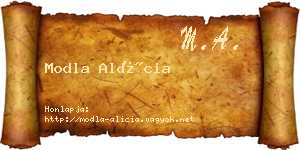 Modla Alícia névjegykártya